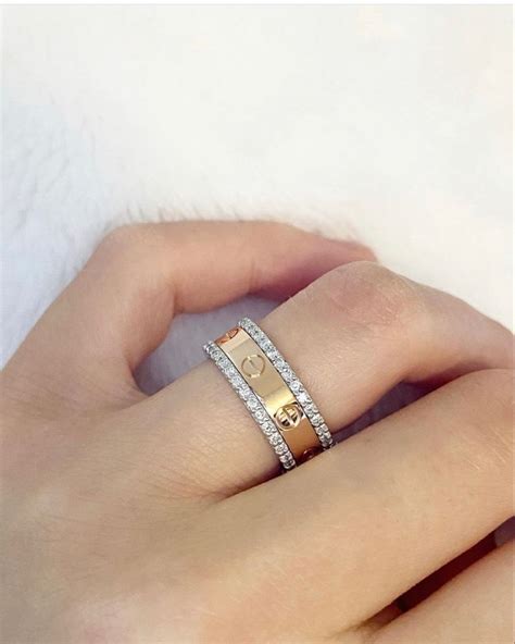 stacked cartier love rings|men's cartier style ring.